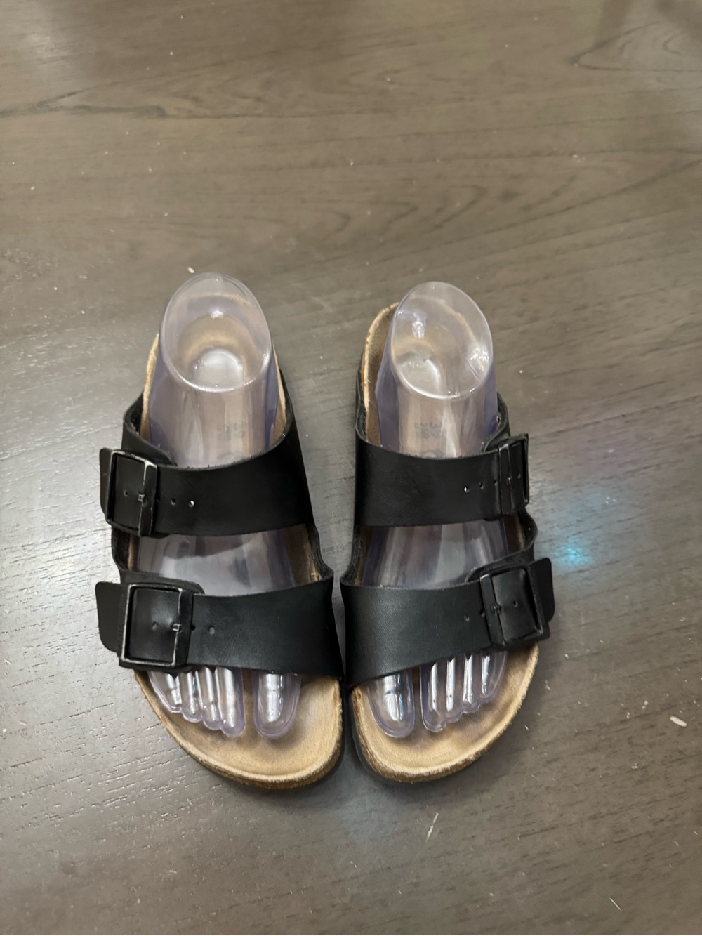 Birkenstock Black Double-Buckle Cork Footbed Sandals size  w8 - Picture 3 of 15